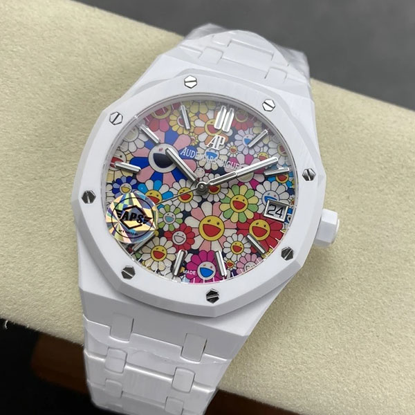 【APS工場 Takashi Murakami】改装オーデマ ピゲコピー 15500ST ロイヤルオーク 41mm ホワイトセラミック